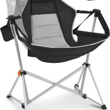 King Camp Hammock Chair, Swinging Portable Folding Camp Chairs for Adults Max 400lbs Heavy Duty Foldable Oversized Rocker with Aluminum Alloy Frame Cup Holder for Outdoor Beach Patio Sport