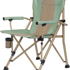 XGEAR Camping Chair Hard Arm High Back Lawn Chair Heavy Duty with Cup Holder, for Camp, Fishing, Hiking, Outdoor, Carry Bag Included