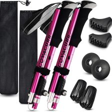 Covacure Hiking Poles Collapsible Trekking Poles - Aluminum Alloy 7075 Walking Sticks for Hiking with Telescopic & Foldable Tri-fold Design Hiking Gear for Women Men